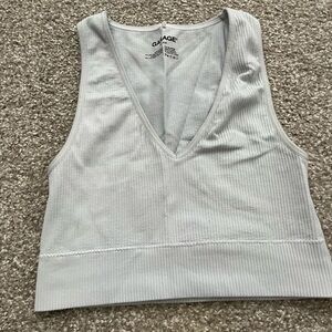 White Cropped Tank GARAGE